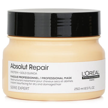 L'Oreal Professionnel Serie Expert - Absolut Repair Gold Quinoa + Protein Instant Resurfacing Mask (For Dry and Damaged Hair) 250ml/8.5oz hair mask for deep conditioning and repair