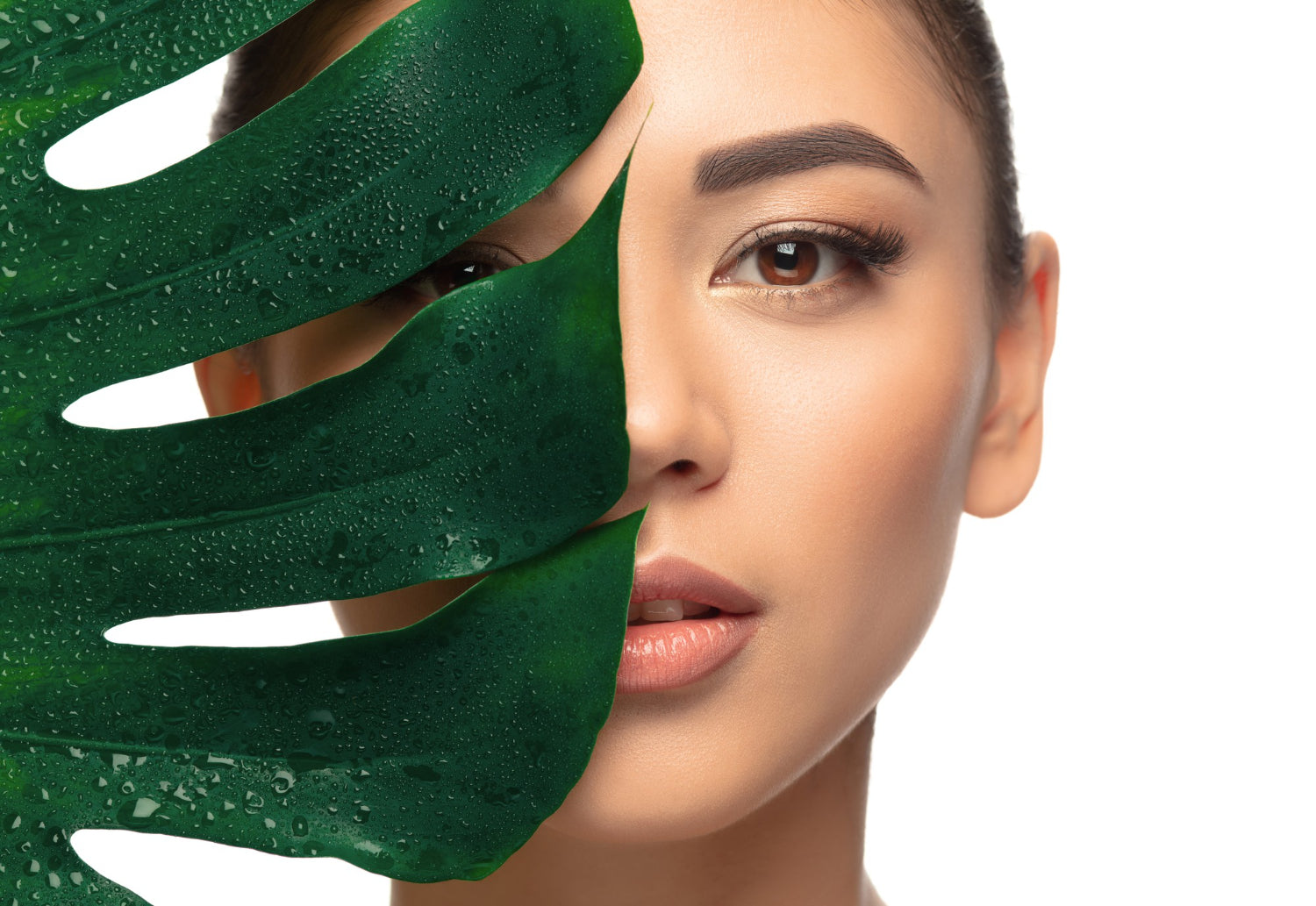 Young woman skin care routine