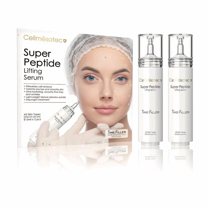 Cellmesotec Super Peptide Lifting Serum (Anti-Wrinkle Aging, Firming, Lifting , Hydrating, Reduce Fine Lines) (e15ml x 2pcs per box) CM012 Fixed Size for skincare needs