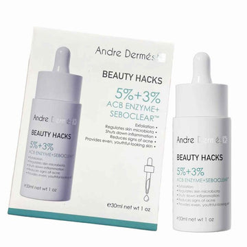 Andre Dermes Beauty Hacks 5 Percent ACB Enzyme Plus 3 Percent Seboclear Serum 30ml