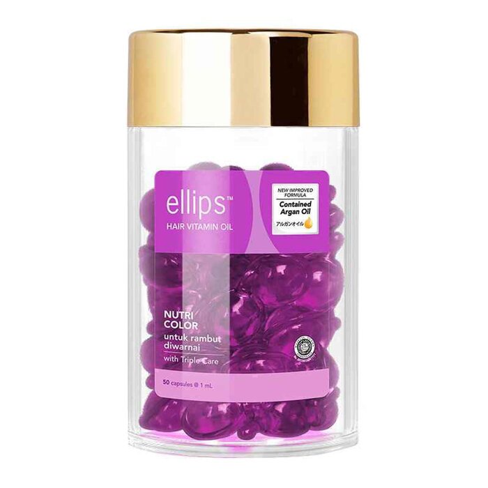 Ellips VITAMIN-HAIR TREATMENT (Purple) New Version 50 cap hair conditioner for salon & home use