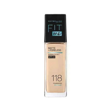 Maybelline New York Fit Me Matte Light Pore Matte Foundation SPF22, #118 Light Beige 30ml