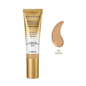 Max Factor Miracle Second Skin Hybrid Foundation SPF20, #05 Medium 30ml