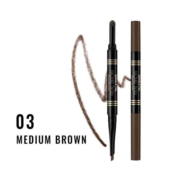 Max Factor Real Brow Fill & Shape Eyebrow Pencil #03 Medium Brow eyebrow enhancer for defining eyebrows