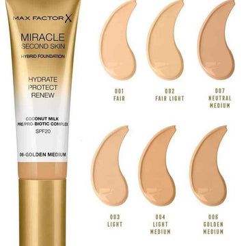 Max Factor Miracle Second Skin Hybrid Foundation SPF20, #01 FAIR 30ml