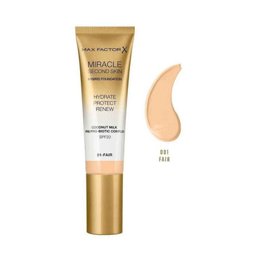 Max Factor Miracle Second Skin Hybrid Foundation SPF20, #01 FAIR 30ml