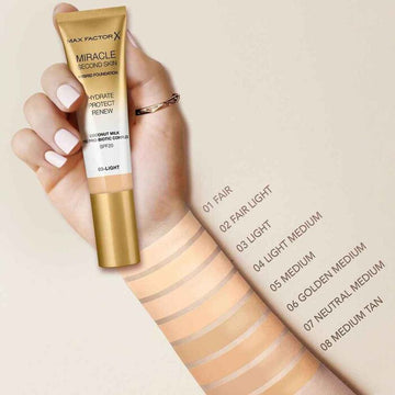 Max Factor Miracle Second Skin Hybrid Foundation SPF20, #04 Light Medium 30ml