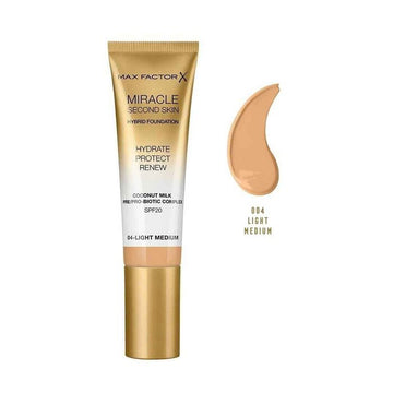 Max Factor Miracle Second Skin Hybrid Foundation SPF20, #04 Light Medium 30ml