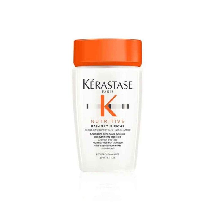 Dry hair shampoo - Kerastase Nutritive Bain Riche Shampoo (Very Dry Hair) 80ml for moisturizing and nourishment.