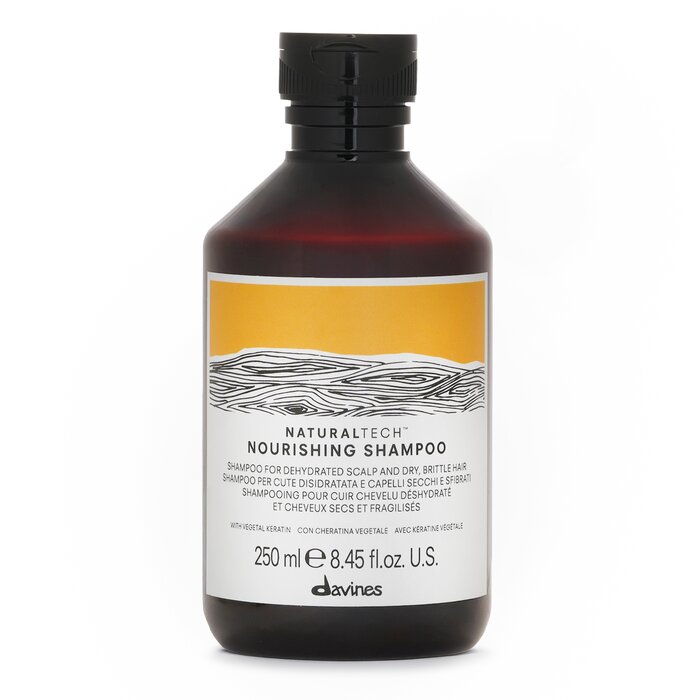 Dry hair shampoo - Davines Natural Tech Nourishing Shampoo (For Dehydrated Scalp and Dry, Brittle Hair) 250ml/8.45oz for moisturizing and nourishment.