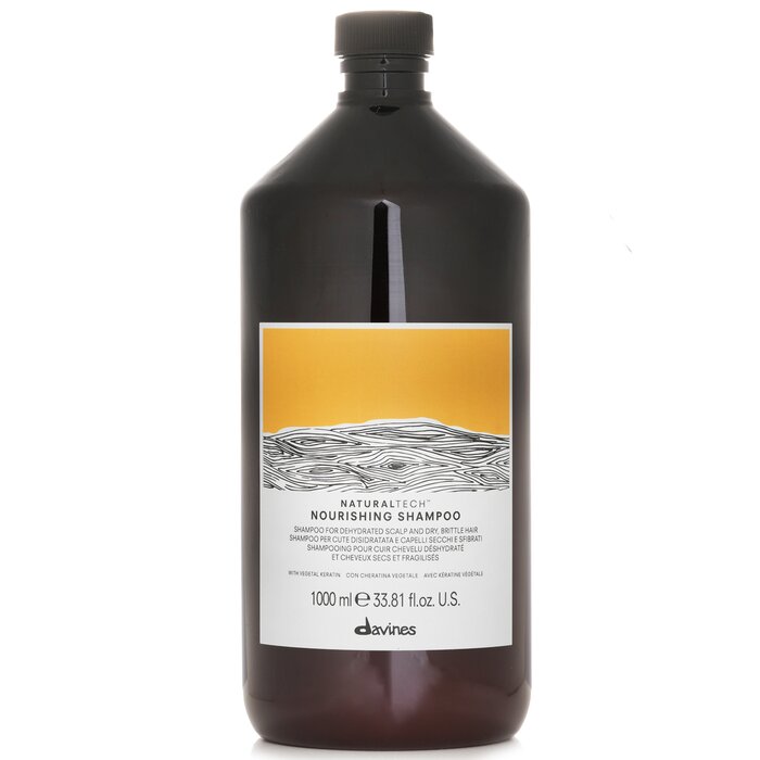 Dry hair shampoo - Davines Natural Tech Nourishing Shampoo (For Dehydrated Scalp and Dry, Brittle Hair) 1000ml/33.81oz for moisturizing and nourishment.
