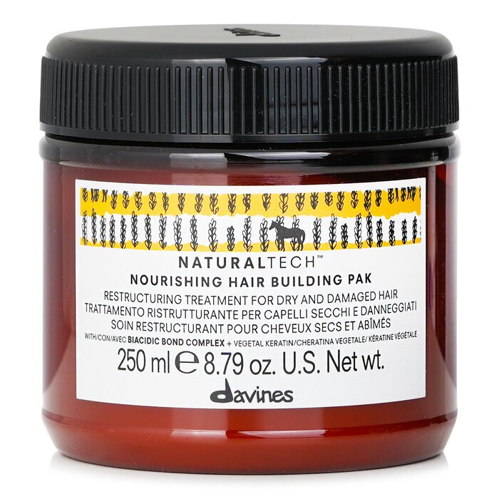 Davines Natural Tech Nourishing Hair Building Pak (For Dry, Damaged Hair) 250ml/8.79oz - perfect for hair treatment at home