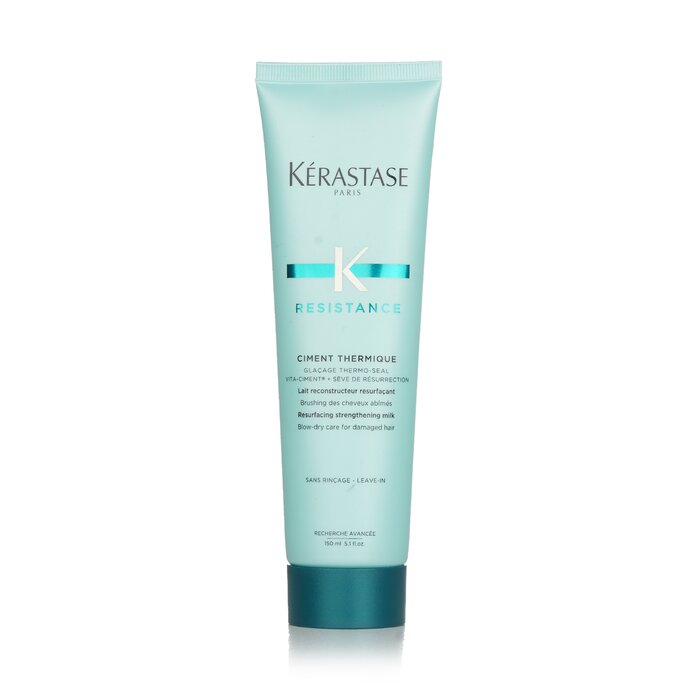 Kerastase Resistance Ciment Thermique Resurfacing Strengthening Milk Blow-Dry Care (For Damaged Hair) 150ml/5.1oz - perfect for hair treatment at home