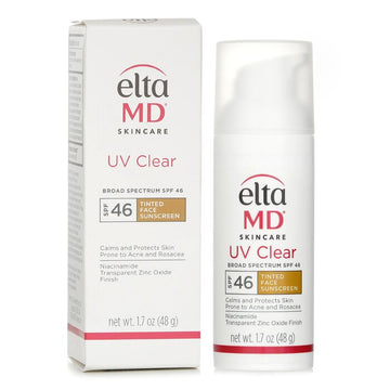EltaMD UV Clear Facial Sunscreen SPF 46 - For Skin Types Prone To Acne, Rosacea & Hyperpigmentation - Tinted(Random Packaging) 48g/1.7oz