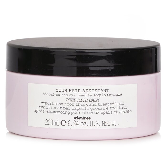 Davines Your Hair Assistant Prep Rich Balm Conditioner (For Thick and Treated Hair) 200ml/6.94oz hair conditioner for salon & home use