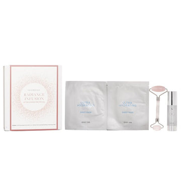 Skin Medica Radiance Infusion Ultra Hydrating Ritual Set: HA Rejuvenating Hydrator 28.4g + Ultra Hydrating Sheet Mask 2pcs + Rose Quartz Roller 4pcs