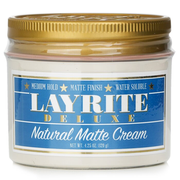 Layrite Natural Matte Cream (Medium Hold, Matte Finish, Water Soluble) 120g/4.25oz - For styling your hair