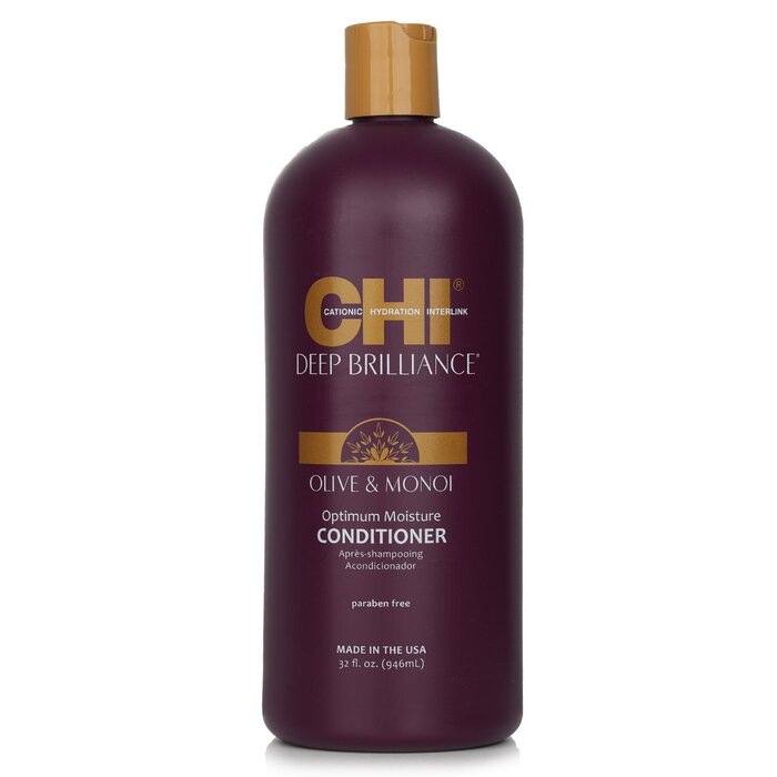 CHI Deep Brilliance Olive & Monoi Optimum Moisture Conditioner 946ml/32oz hair conditioner for salon & home use