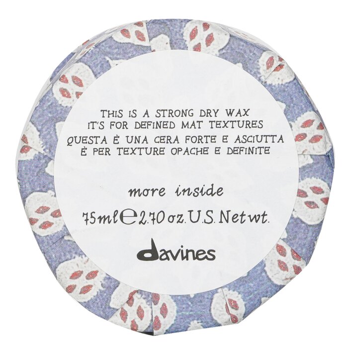 Davines More Inside This Is A Strong Dry Wax (For Defined Mat Textures) 75ml/2.69oz styling wax for hair control