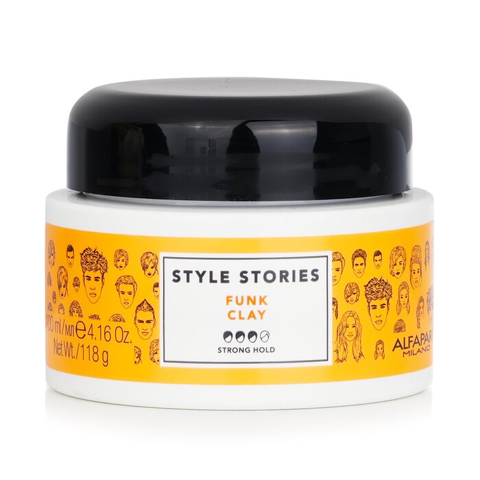 AlfaParf Style Stories Funk Clay (Strong Hold) 100ml/4.16oz Hair Clay - Styling Product for Men