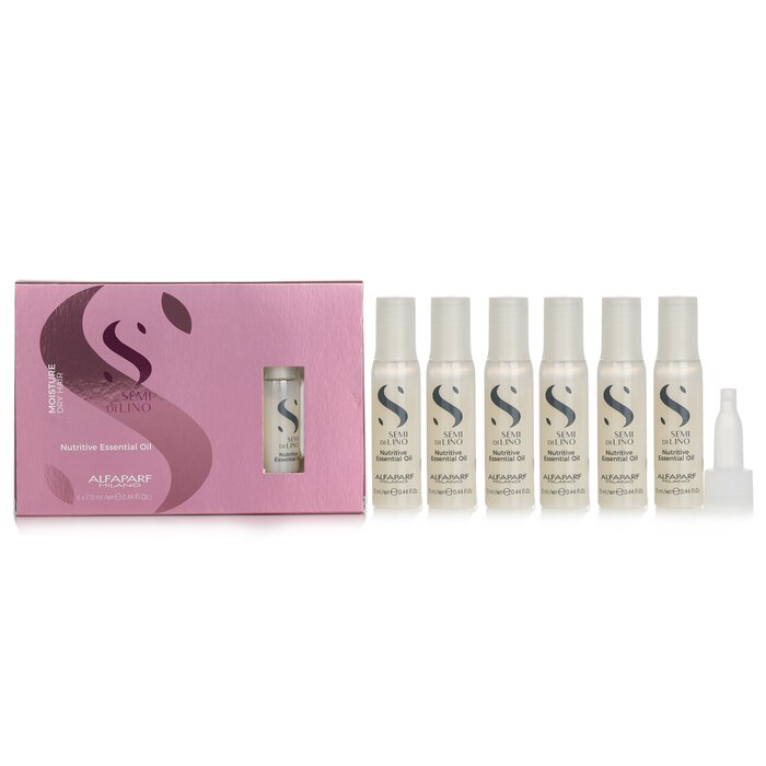 AlfaParf Semi Di Lino Moisture Nutritive Essential Oil (Dry Hair) 6x13ml/0.44oz - perfect for hair treatment at home