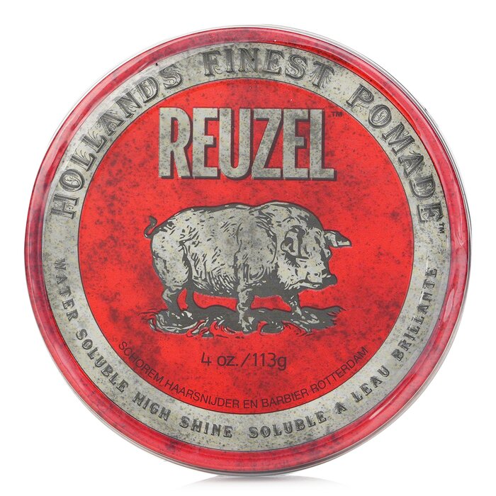 Reuzel Red Pomade (Water Soluble, High Sheen) 113g/4oz for personal or professional use.