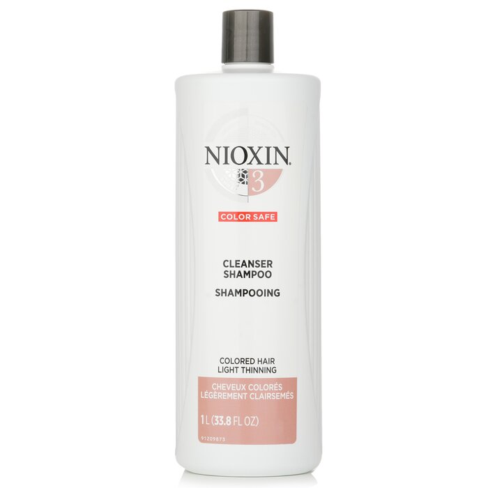 Nioxin Derma Purifying System 3 Cleanser Shampoo (Colored Hair, Light Thinning, Color Safe) 1000ml/33.8oz Shampoo for daily use in hair care.
