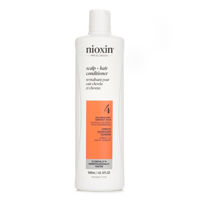 Nioxin Density System 4 Scalp Therapy Conditioner (Colored Hair, Progressed Thinning, Color Safe) (Random Packaging) 500ml/16.9oz hair conditioner for salon & home use