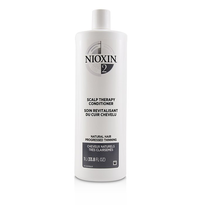 Nioxin Density System 2 Scalp Therapy Conditioner (Natural Hair, Progressed Thinning) 1000ml/33.8oz hair conditioner for salon & home use