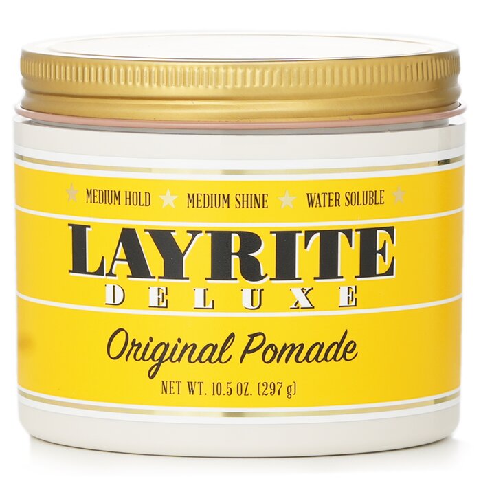 Layrite Original Pomade (Medium Hold, Medium Shine, Water Soluble) 297g/10.5oz for personal or professional use.