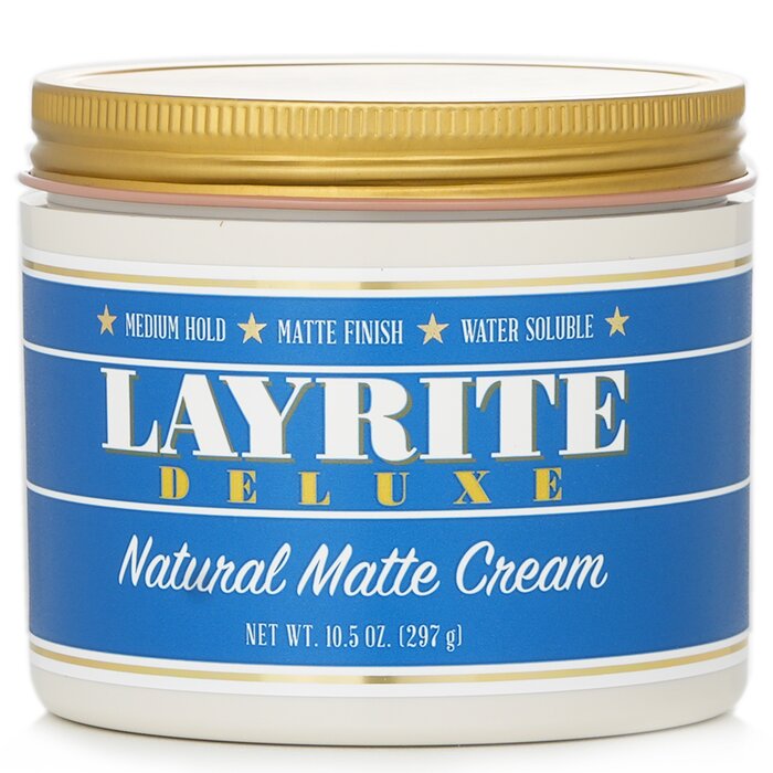 Layrite Natural Matte Cream (Medium Hold, Matte Finish, Water Soluble) 297g/10.5oz - For styling your hair