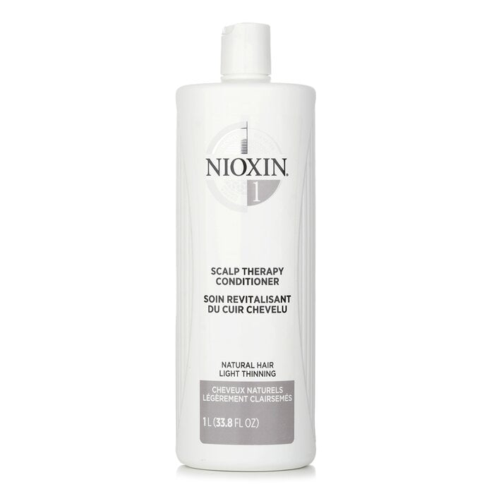 Nioxin Density System 1 Scalp Therapy Conditioner (Natural Hair, Light Thinning) 1000ml/33.8oz hair conditioner for salon & home use