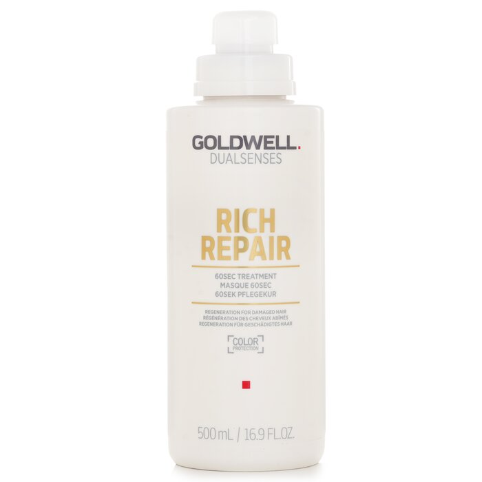 Goldwell Dual Senses Rich Repair 60Sec Treatment (Regeneration For Damaged Hair) 500ml/16.9oz - perfect for hair treatment at home