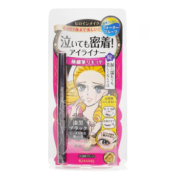 KISS ME Heroine Make Smooth Liquid Eyeliner Waterproof, 01 Black 0.4ml/0.01oz