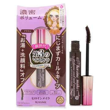 KISS ME Heroine Make Volume And Curl Waterproof Mascara Advanced Film, 02 Brown 6g/0.21oz