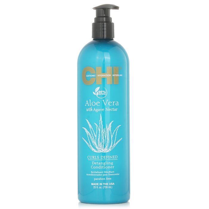 CHI Aloe Vera with Agave Nectar Curls Defined Detangling Conditioner 739ml/25oz hair conditioner for salon & home use