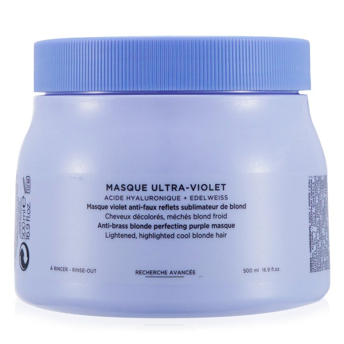 Kerastase Blond Absolu Masque Ultra-Violet Anti-Brass Blonde Perfecting Purple Masque (Lightened Cool Blonde Hair) 500ml/16.9oz hair mask for deep conditioning and repair
