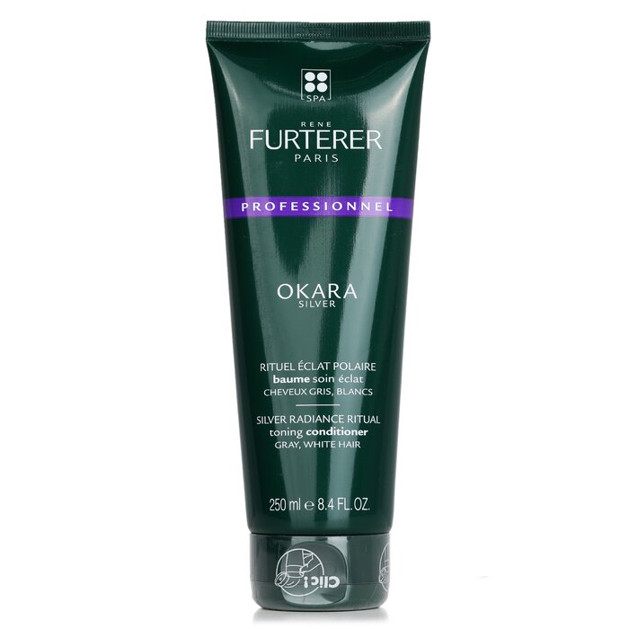 Rene Furterer Okara Silver Silver Radiance Ritual Toning Conditioner - Gray, White Hair (Salon Product) 250ml/8.4oz hair conditioner for salon & home use