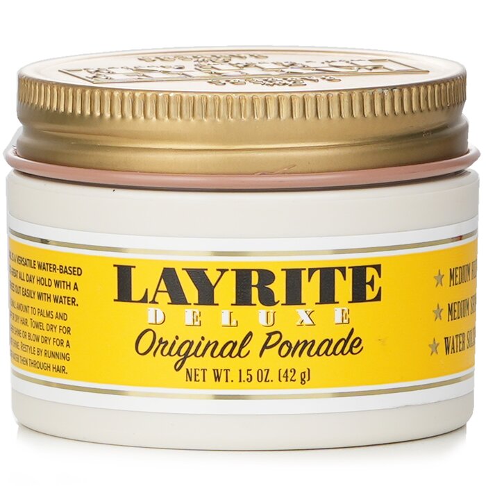 Layrite Original Pomade (Medium Hold, Medium Shine, Water Soluble) 42g/1.5oz for personal or professional use.