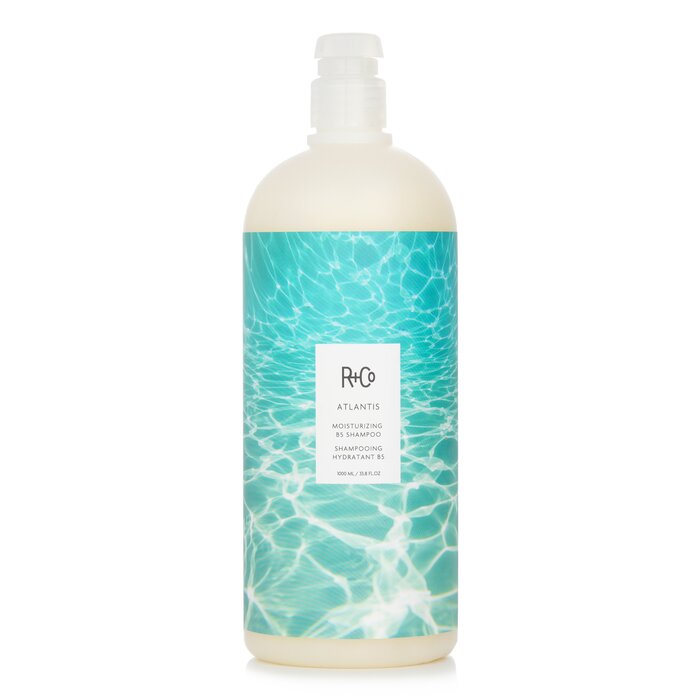 Dry hair shampoo - R+Co Atlantis Moisturizing B5 Shampoo 1000ml/33.8oz for moisturizing and nourishment.