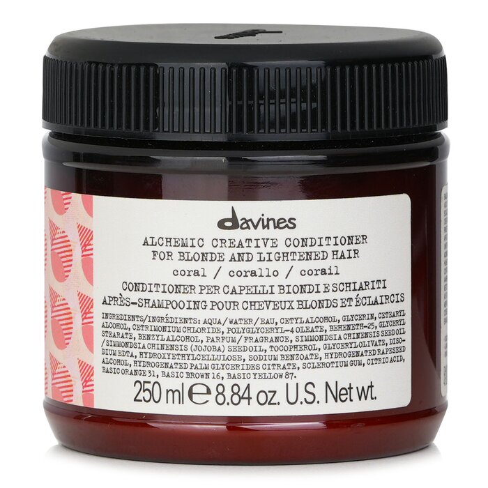 Davines Alchemic Creative Conditioner, Coral (For Blonde and Lightened Hair) 250ml/8.84oz hair conditioner for salon & home use