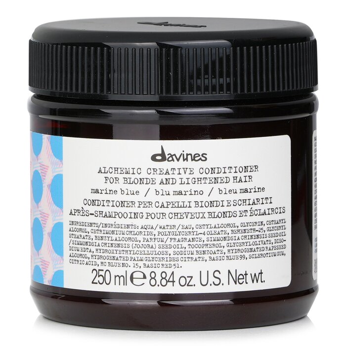 Davines Alchemic Creative Conditioner, Marine Blue (For Blonde and Lightened Hair) 250ml/8.84oz hair conditioner for salon & home use