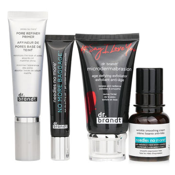 Dr. Brandt 25 Years Of Kit: Microdermabrasion 60g+ Wrinkle Smoothing Cream 15g+ Pore Refiner Primer 30ml+ No More Baggage 15g 4pcs