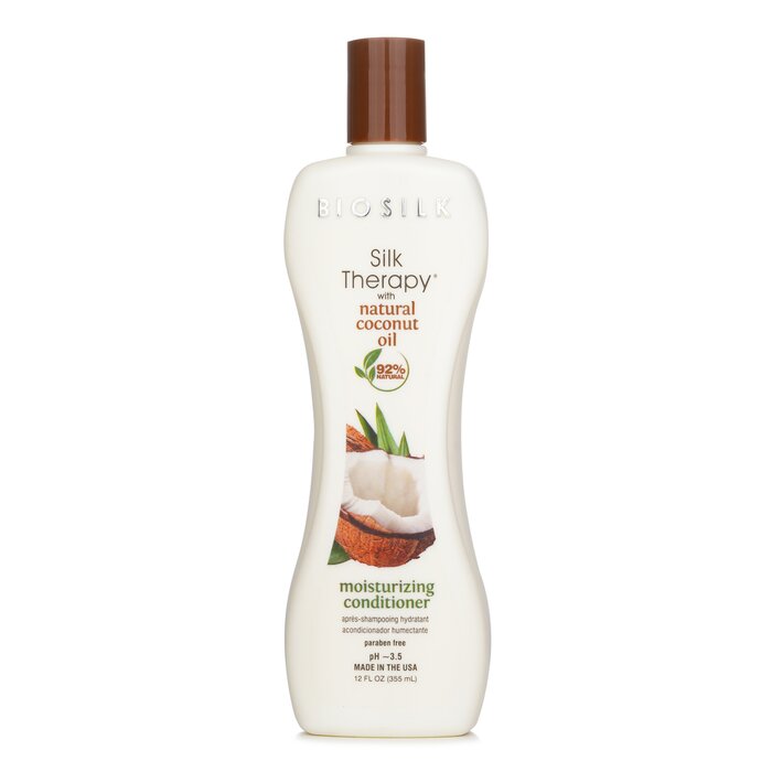 BioSilk Silk Therapy with Coconut Oil Moisturizing Conditioner 355ml/12oz hair conditioner for salon & home use