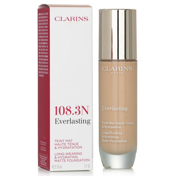 Clarins Everlasting Long Wearing & Hydrating Matte Foundation, 108.3N Organza 30ml/1oz