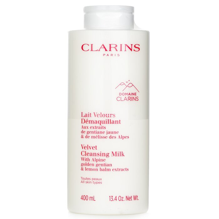 Clarins Velvet Cleansing Milk with Alpine gentian for dry facial skincare