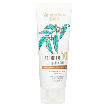 Australian Gold Botanical Sunscreen SPF 50 Tinted Face BB Cream - Rich to Deep 89ml/3oz