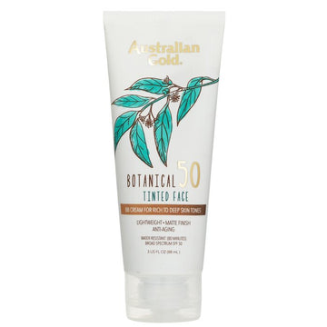 Australian Gold Botanical Sunscreen SPF 50 Tinted Face BB Cream - Rich to Deep 89ml/3oz