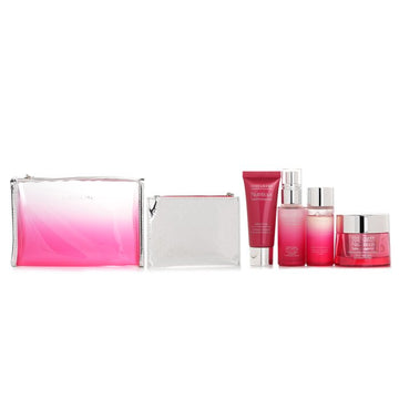 Estee Lauder Nutritious Super-Pomegranate Reveal A Rosy Radiance Set: Moisture Creme+ Milky Lotion Light+ Lotion+ Cleansing Foam ... 4pcs+2bags