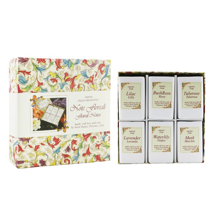 Nesti Dante Floral Soaps – 6x100g – for fragrant skin care